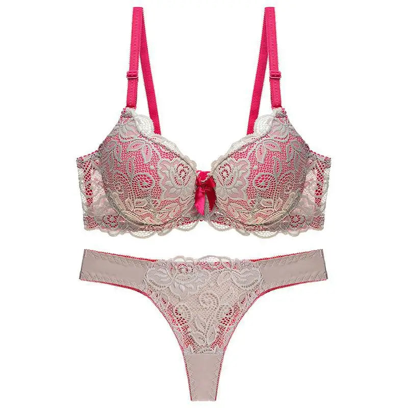 New Sexy Women Bras Set Push Up Underwear 34/75 36/80 38/85 40/90 42/95 ABCDE Cup Plus Size Lace Lady Lingerie