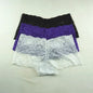 3pcs M-XXL Female Boxers Underwear Silk Boyshorts Women Transparent Panties Shorts Ladies Perspective Lingerie