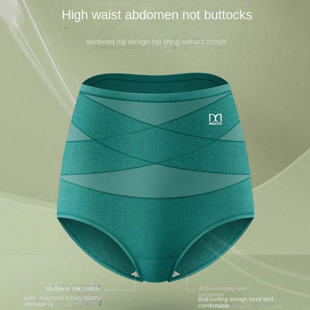 High Waist Postpartum Body Shaper Shapewear Cotton Seamless Underpants Large Size Panties Waist Trainer Tummy Control Underwear