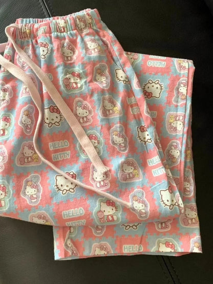 @@ Pajama Pants Women'S Spring Summer Trousers Walk Pants Pink Cartoon Loose Home Pajamas Versatile Home Pants