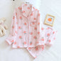 100% Cotton Gauze Women Pajamas Polka Dot Print Sleepwear 2025 Spring Female 2 Piece Set Nightwear Lady Pyjamas Loungewear
