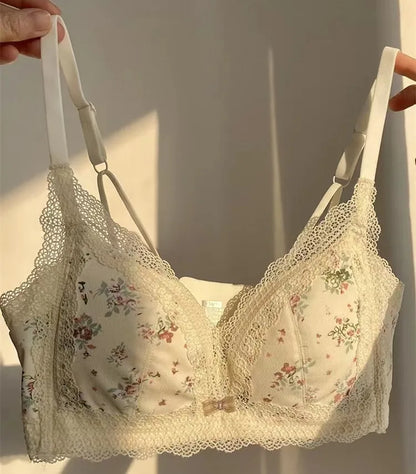 Women's Bra Briefs Suit Underwear Fashion Push Up Bra Sexy Lace Panties Girls' Non Steel Ring Brassiere Female Sexy Lingerie Set