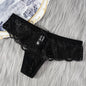 Women's Lace Thong Panties Brazilian Cut Low Waist Sexy See Through Lingerie Hollow Out Comfortable Elastic Underwear